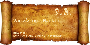 Varsányi Martin névjegykártya